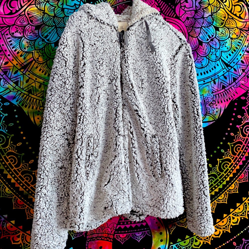 Fuzzy fleece jacket